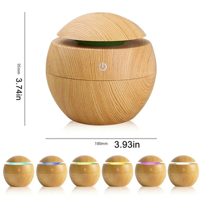 Humidifier Electric Air Aroma Diffuser Wood Ultrasonic Air Humidifier Essential Oil Aromatherapy Cool Mist Maker for Bedroom