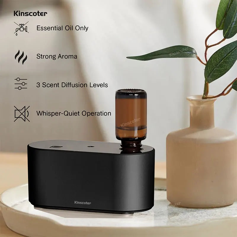 KINSCOTER Premium Portable Waterless Aroma Diffuser Compact Essential Oil Nebulizer Ideal Scent Machine for Gifting