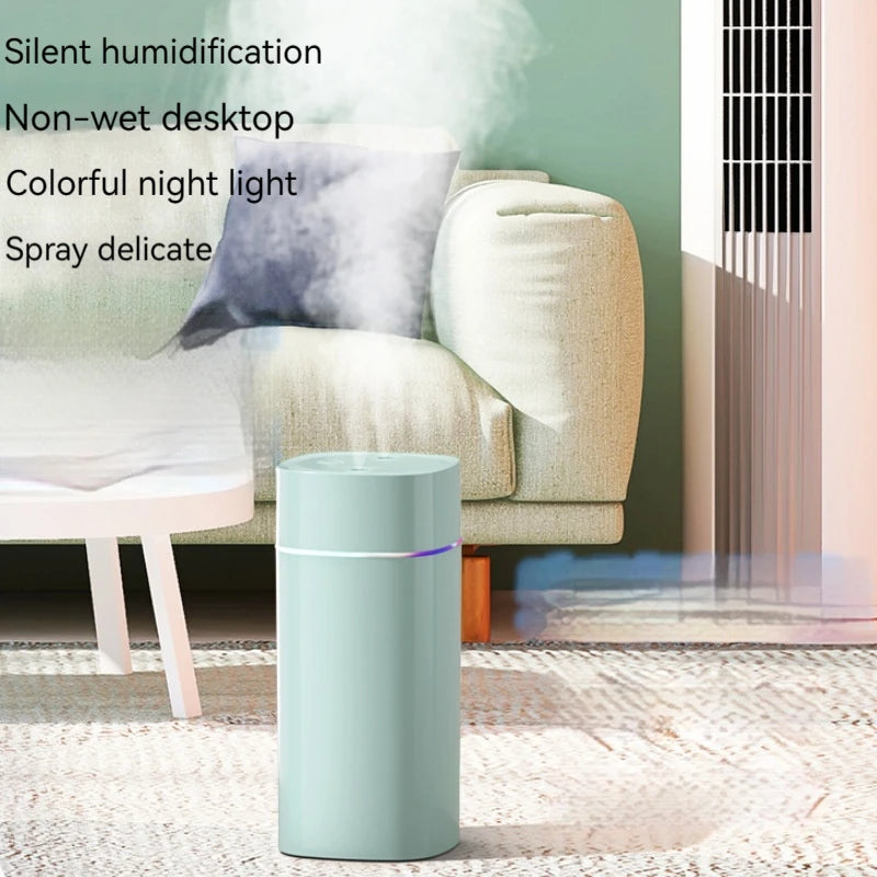 600ML USB Air Humidifier Double Spray Port Essential Oil Aromatherapy Humificador Cool Mist Maker Fogger Purify for Home Office